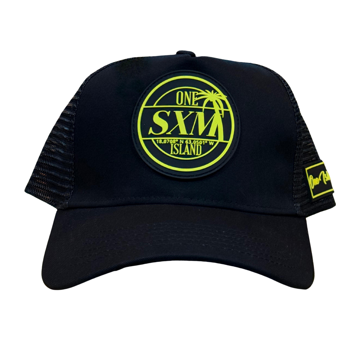 Casquette noir avec logo jaune fluo SXM