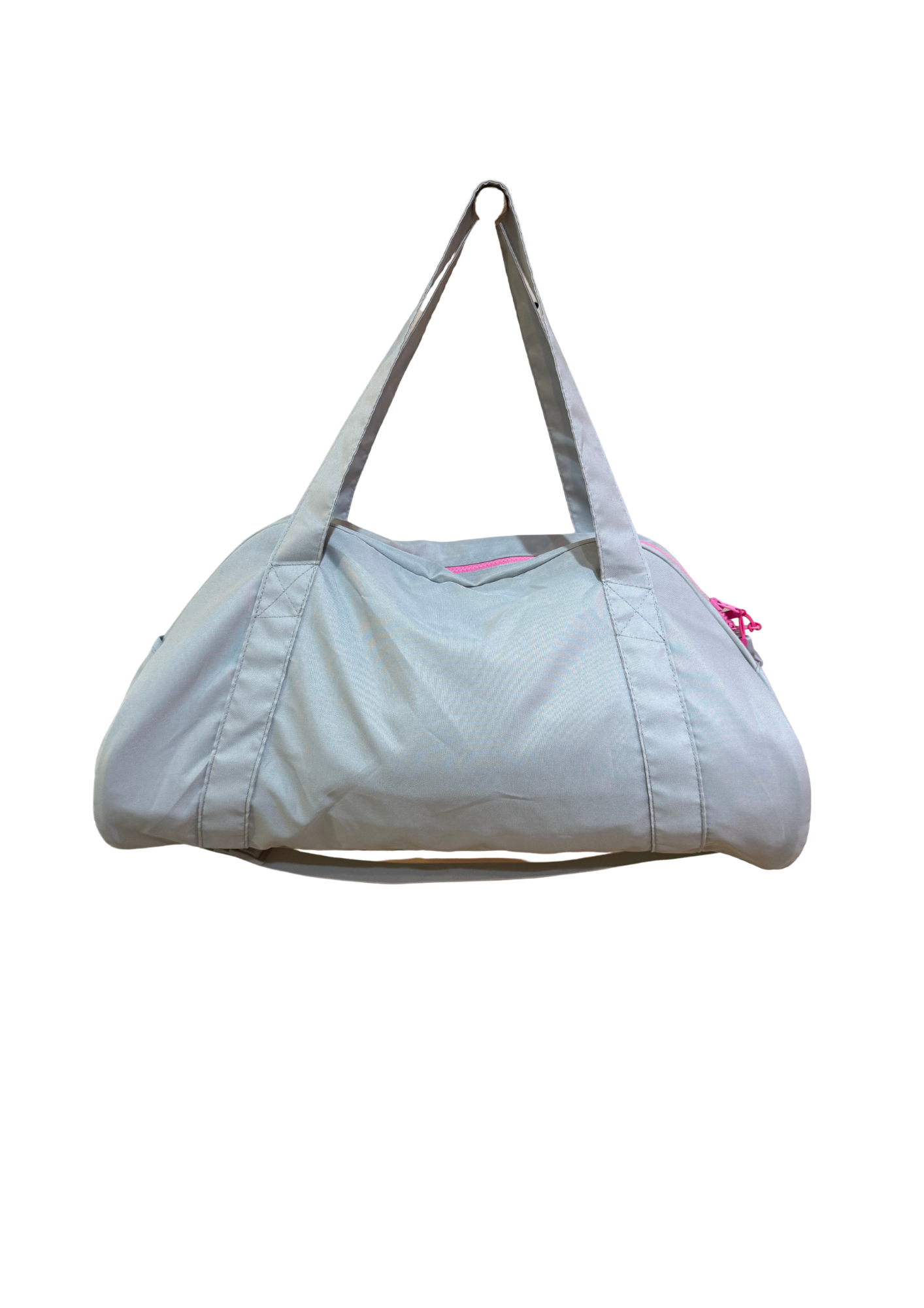 Sac de sport gris avec des touches de rose