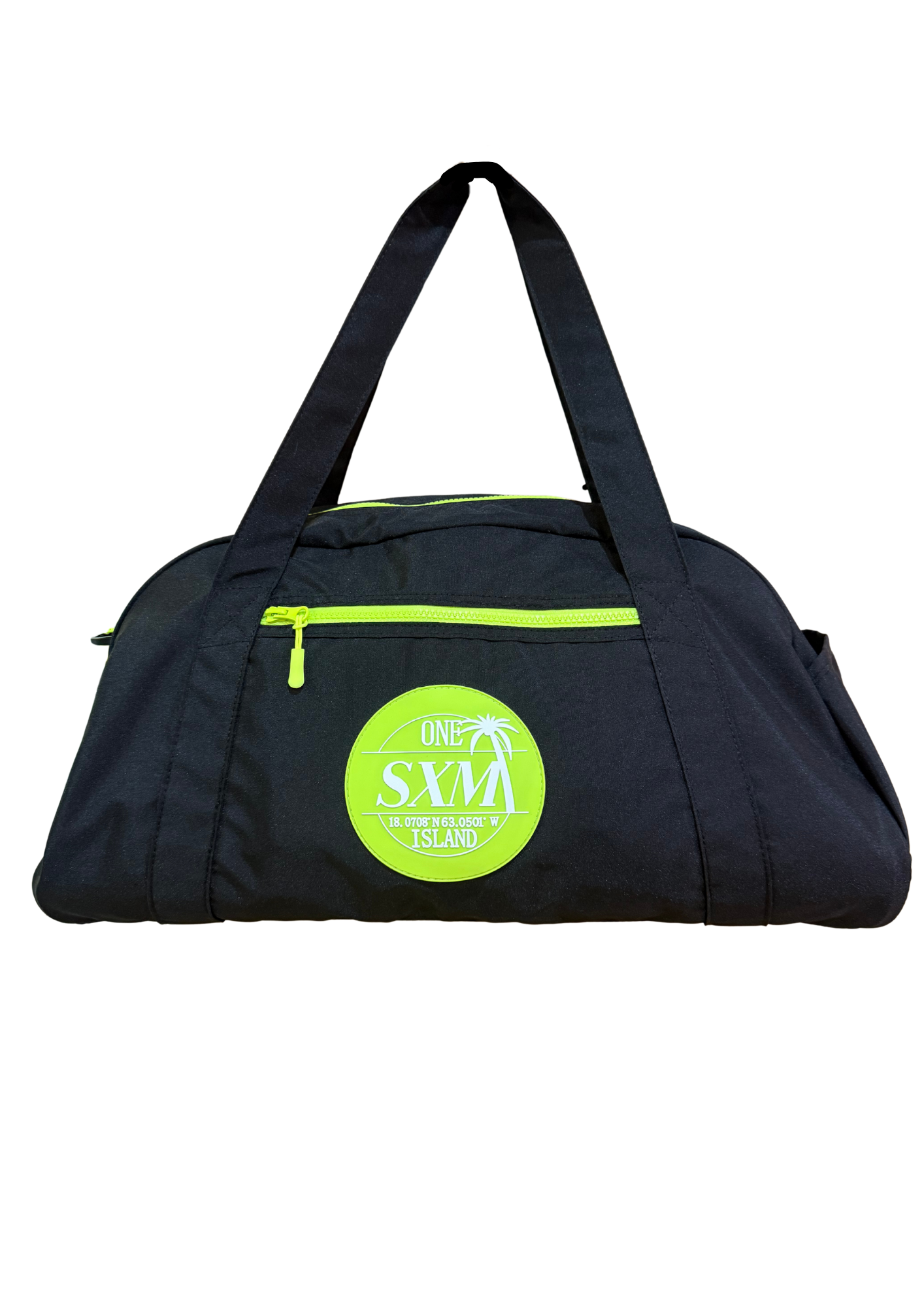 Sac de sport noir avec des touches de vert fluo