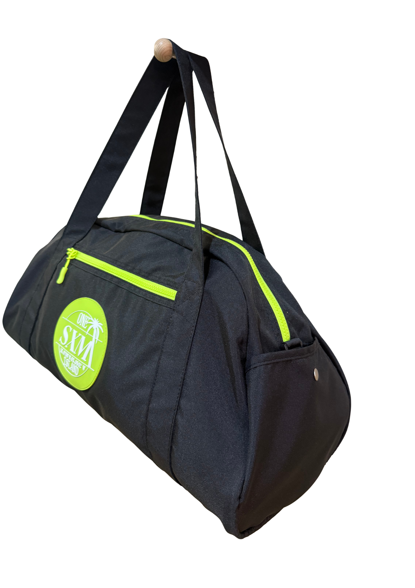 Sac de sport noir avec des touches de vert fluo