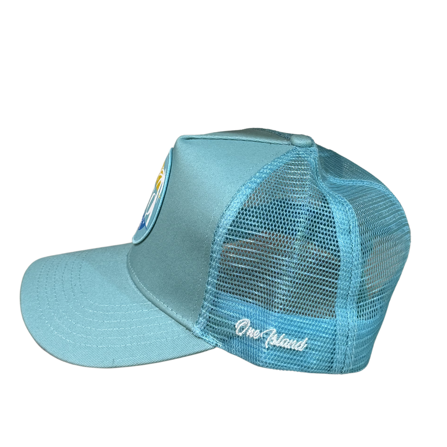 Casquette MTQ bleu turquoise avec logo blanc