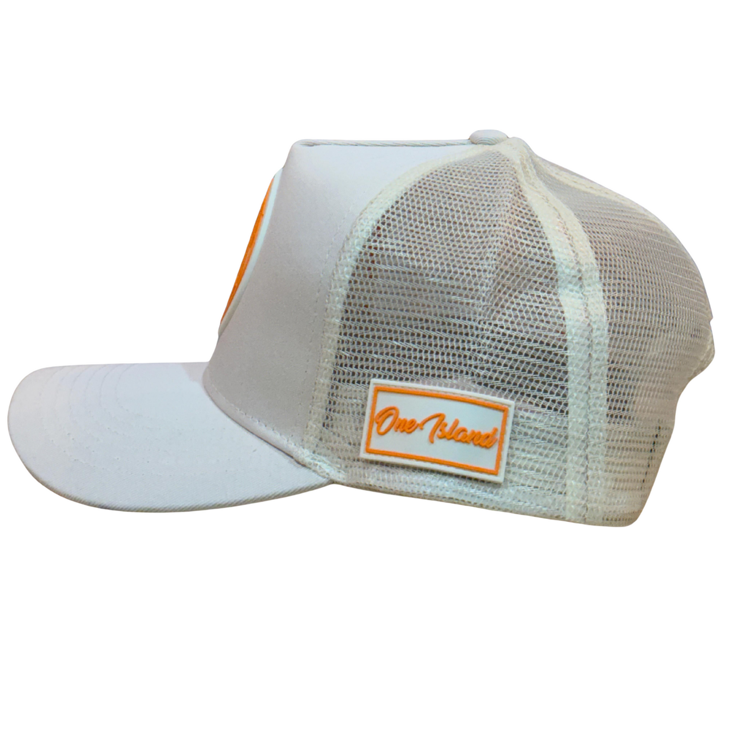 Casquette beige avec logo orange fluo SXM