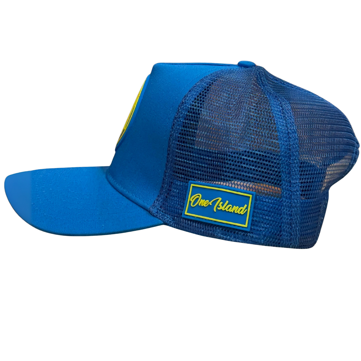 Casquette bleu avec logo jaune fluo SXM