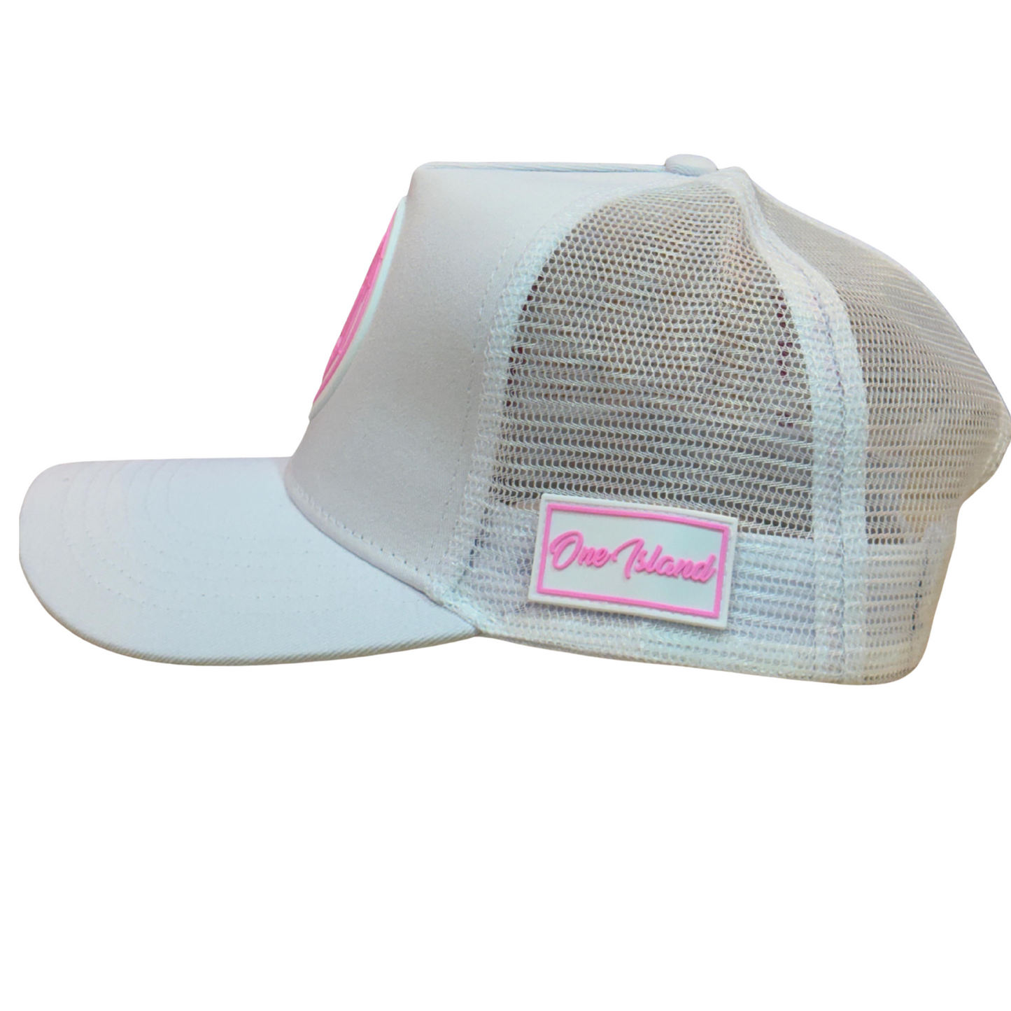 Casquette blanc avec logo rose fluo SXM