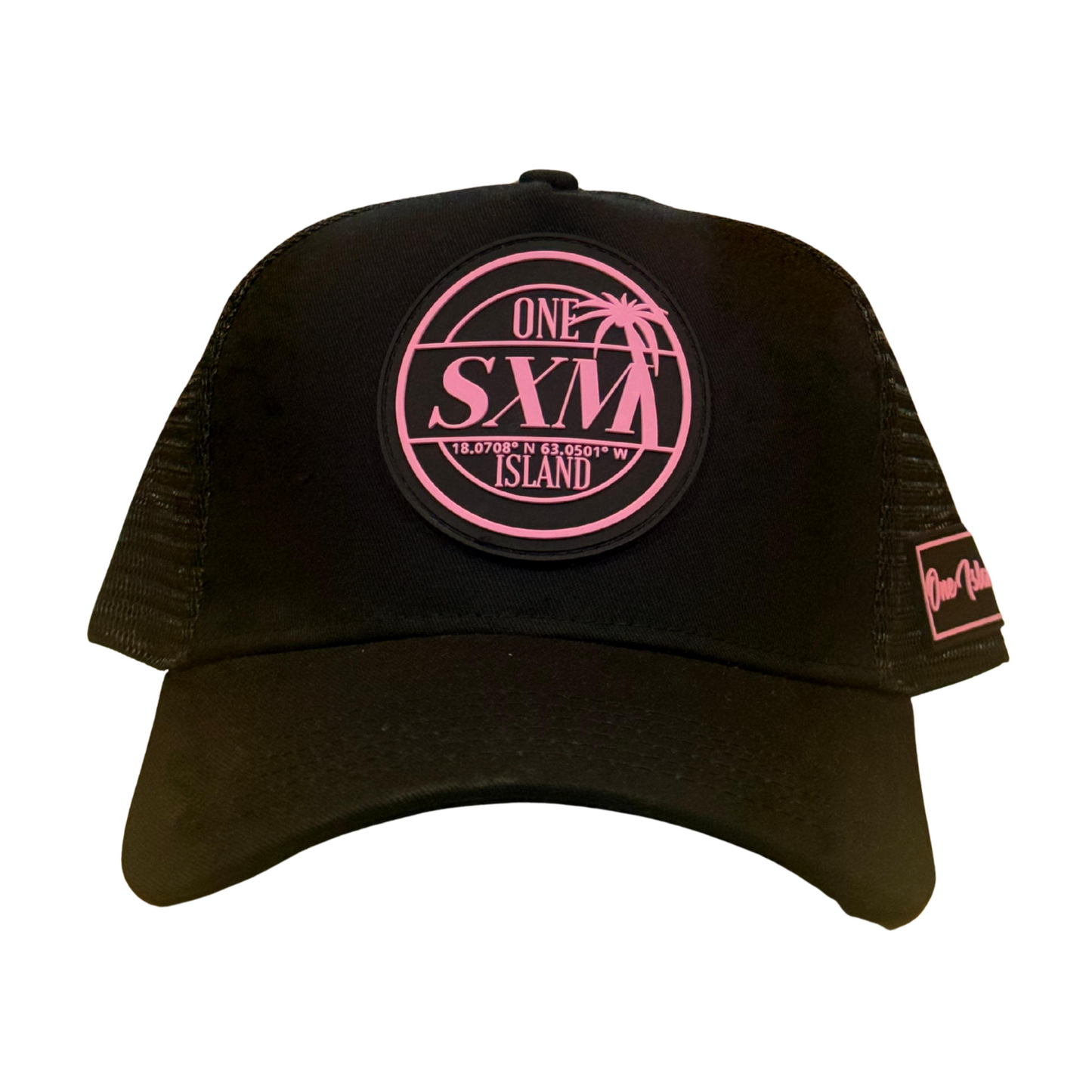 Casquette noir avec logo rose fluoSXM