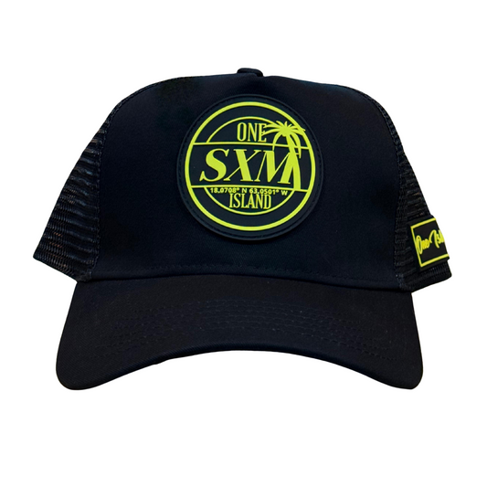 Casquette noir avec logo jaune fluo SXM