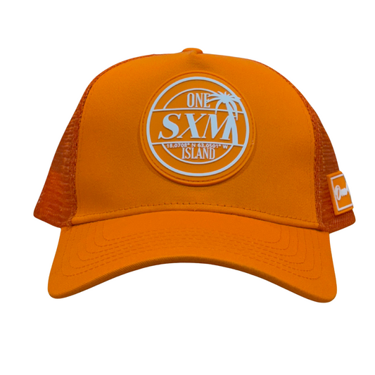 Casquette orange avec logo blanc SXM
