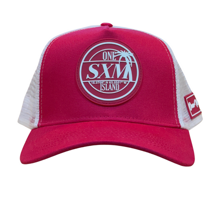 Casquette fuchsia & blanc  avec logo blanc SXM