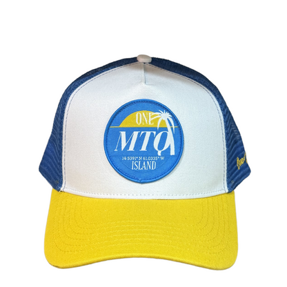 Casquette tri-color bleu, jaune et blanche MTQ