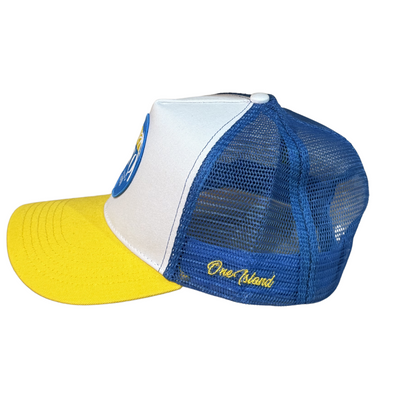 Casquette tri-color bleu, jaune et blanche MTQ