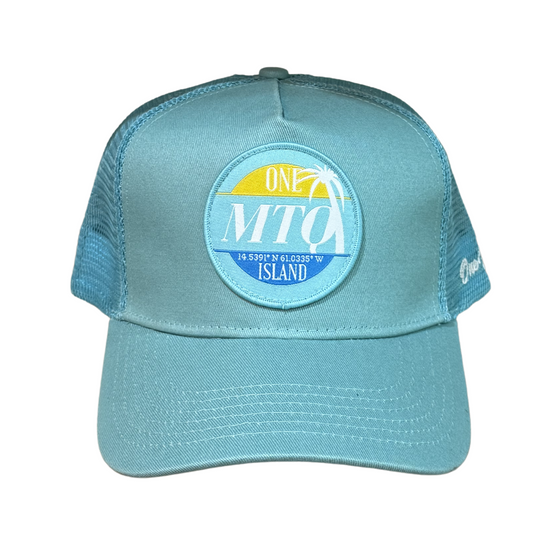 Casquette MTQ bleu turquoise avec logo blanc