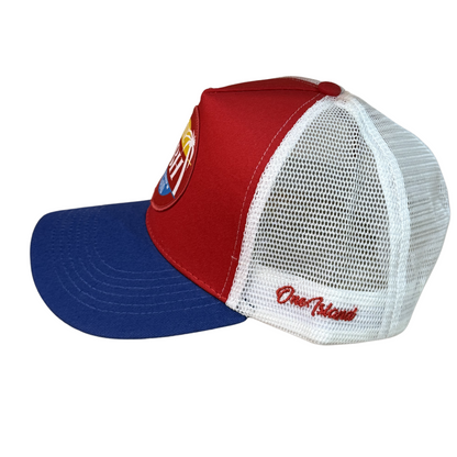 Casquette SBH bleu/rouge avec logo blanc