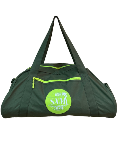 Sac de sport vert kaki avec des touches de vert fluo