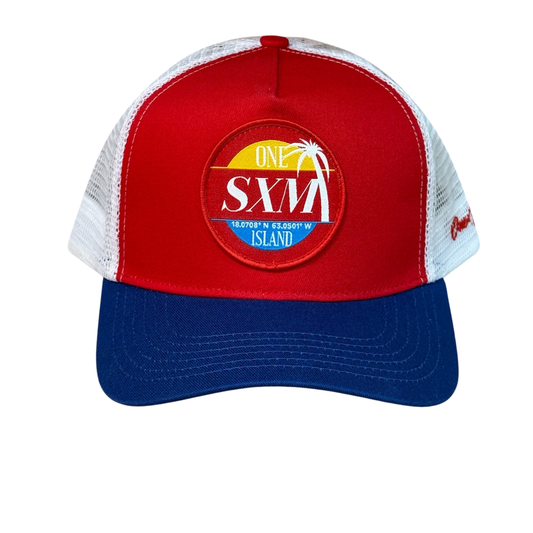 Casquette tri-color Bleu, Blanc et Rouge SXM