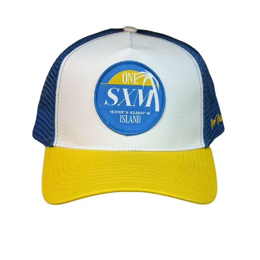 Casquette tri-color Bleue, Jaune et Blanche SXM