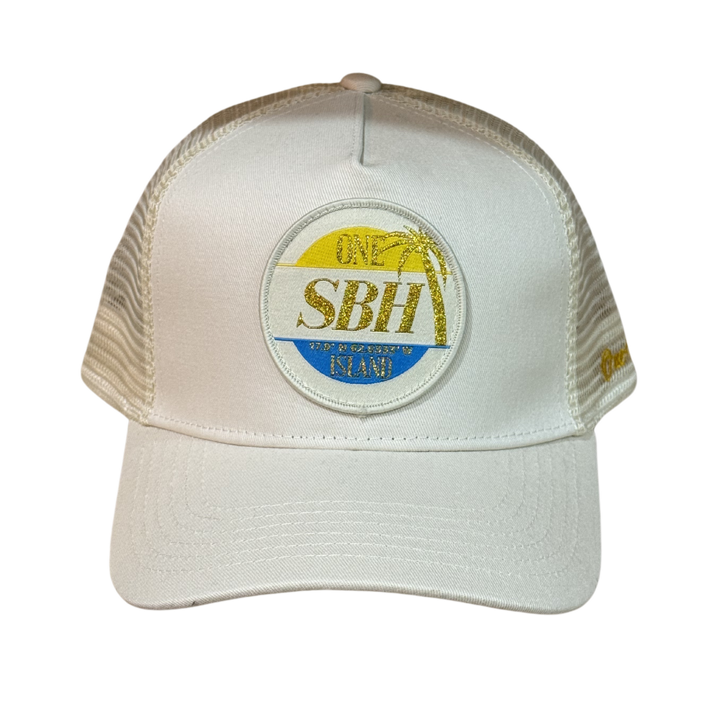 Casquette SBH beige avec logo or