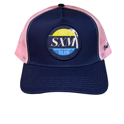 Casquette bi-colore Bleu marine /Rose SXM