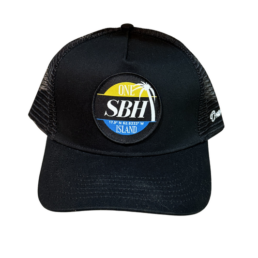 Casquette SBH noir avec logo blanc