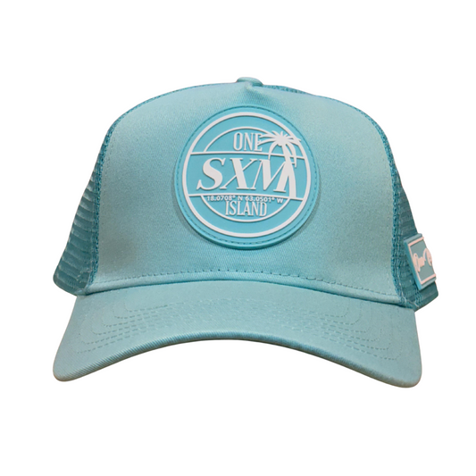 Casquette bleu turquoise  avec logo blanc SXM
