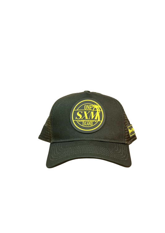 Casquette kaki avec logo jaune fluo SXM