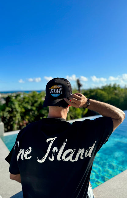 Casquette noire brodée logo SXM blanc