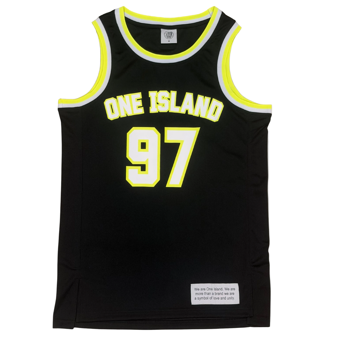 Maillot de basket One Island Noir et Jaune fluo