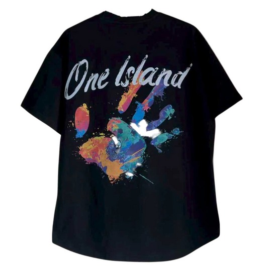 tee shirt manche courte noir dessin main adulte