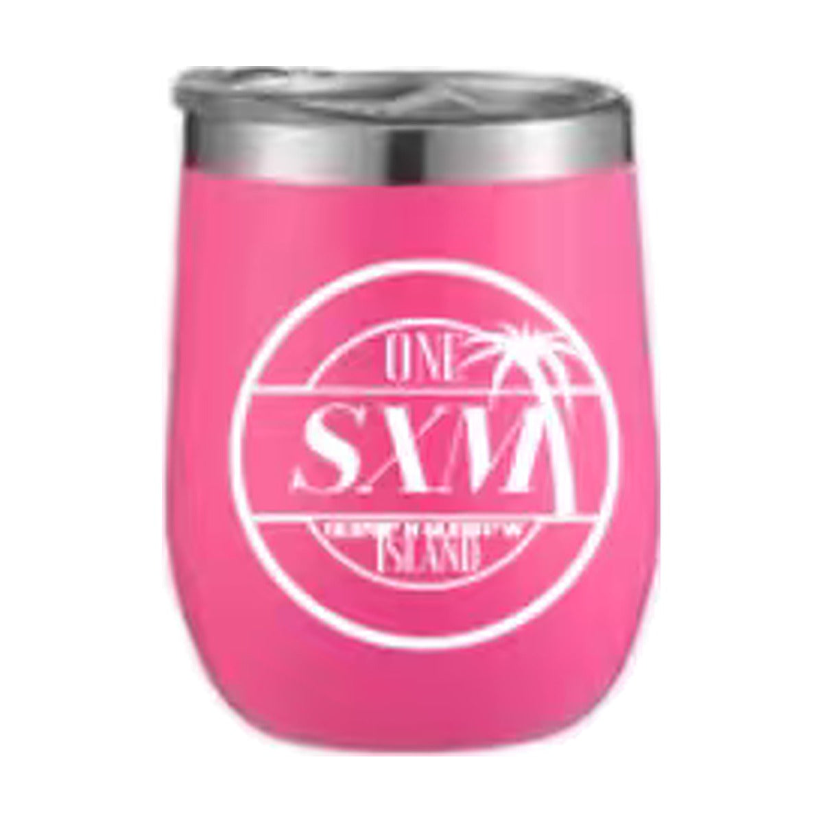 Tumbler SXM One Island rose fluo, gobelet isotherme avec logo